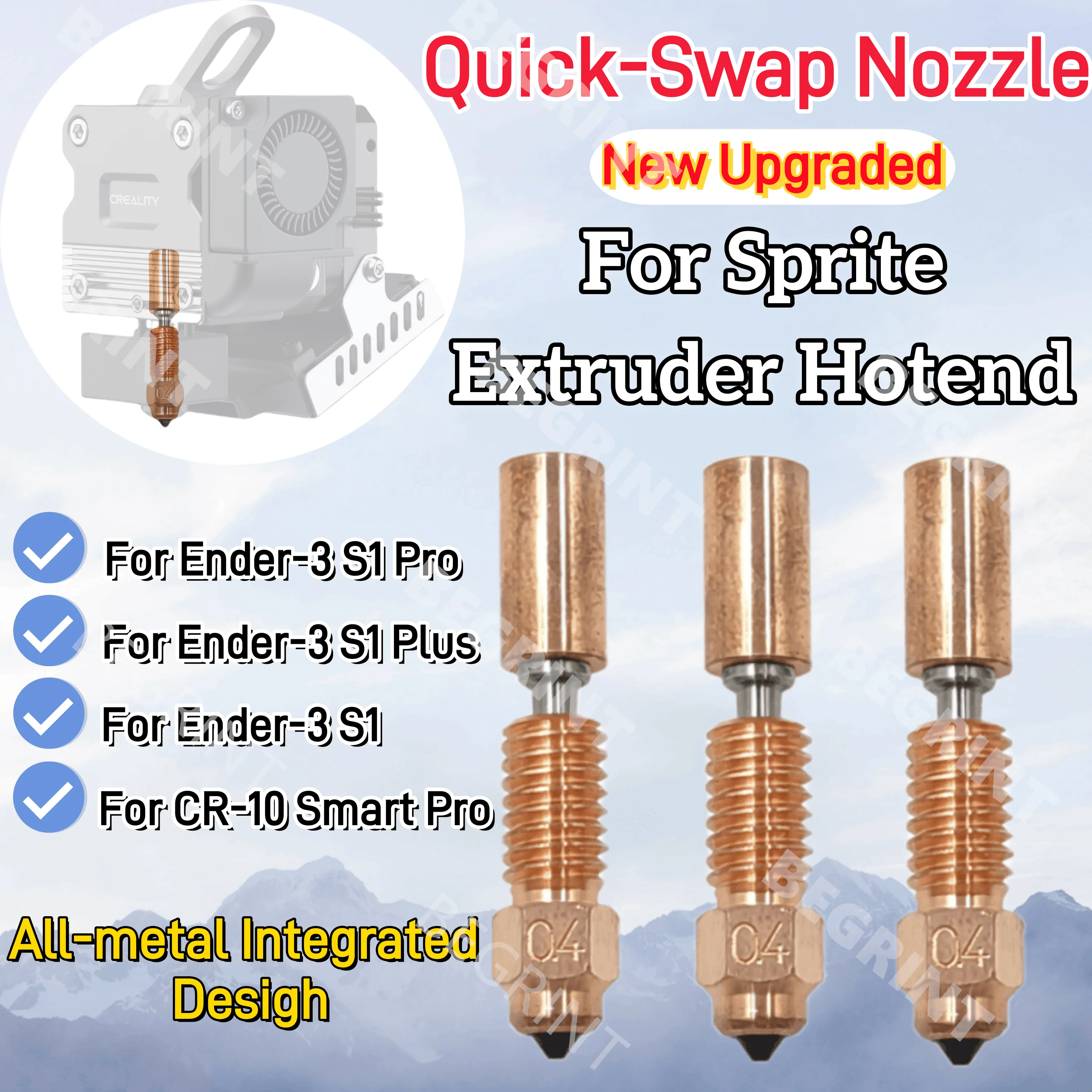 Upgrade Estrusore Sprite Per Creality Ender 3 S1 - Hotend Bi-Metal, Ugello 0.4mm, Compatibile Con S1 Pro/Plus