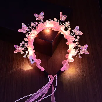 LED Butterfly Crown Halo Headband