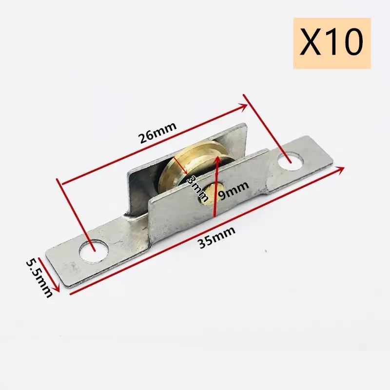 Sliding Door Roller 10 Pcs Stainless Steel Window Pulley Glass Display Cabinet Mute Wheel Track Pulley Furniture