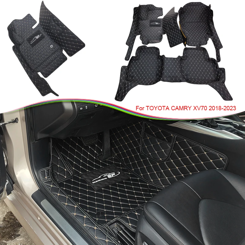 

Custom PU Leather Car Floor Mat For Toyota Camry XV70 Hybrid 2018-Present LHD Waterproof Wire Mat Wear-resistant Auto Accessory