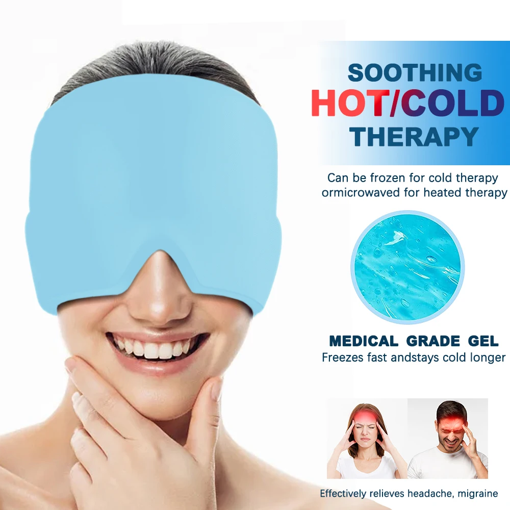 Migraine Relief Hoed Hoofdpijn Hoed Gel Warm Koud Therapie Ice