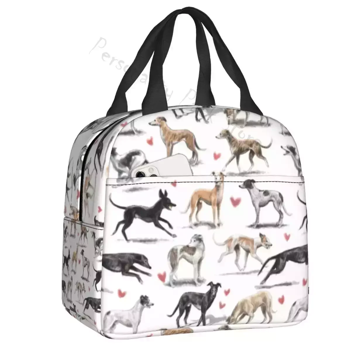 

Kawaii Greyhounds Pattern Insulated Lunch Bags For Outdoor Picnic Whippet Sighthound Dog Cooler Thermal Lunch Box Children