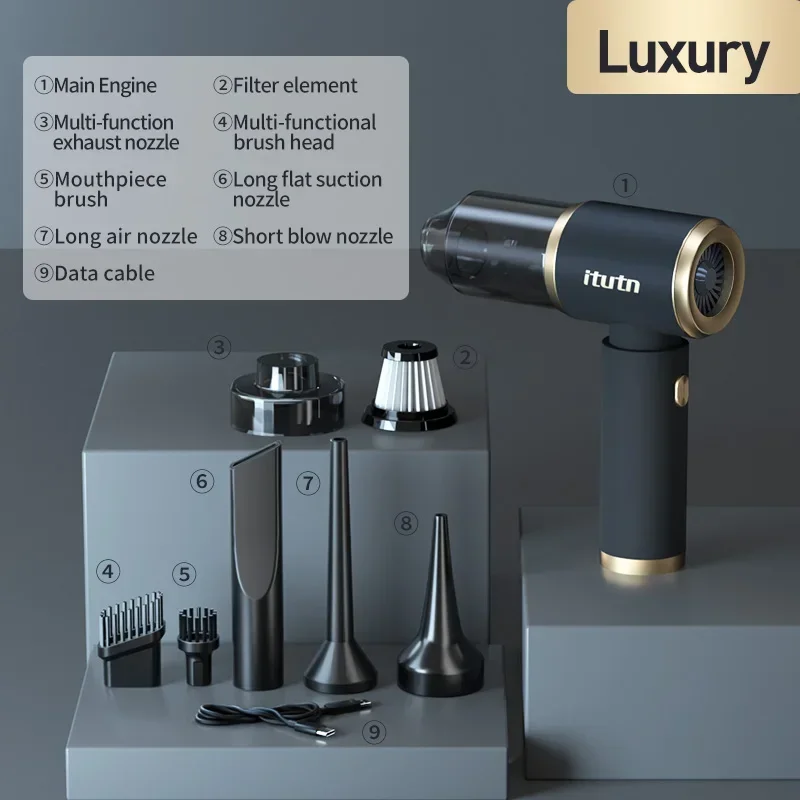 2024 Cyclone Filter Rechargeable Battery For Machine Accessories Handheld Powerful Wireless Car Vacuum Cleaner Mini Wash for Car