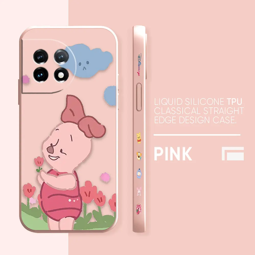 thumbnail image 1 of Case For Oneplus 5 6 9 9R 8 8T 7 7T A3 2 2V NORD 3 2 Lite Pro Simple Liquid Silicone Case Piglet Winnie the Pooh Bear, 1 of 5