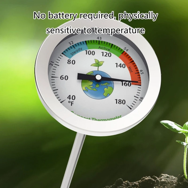 

Compost Soil Tester Meter Measuring Probe Thermometer Temperature Monitors Garden 85AC