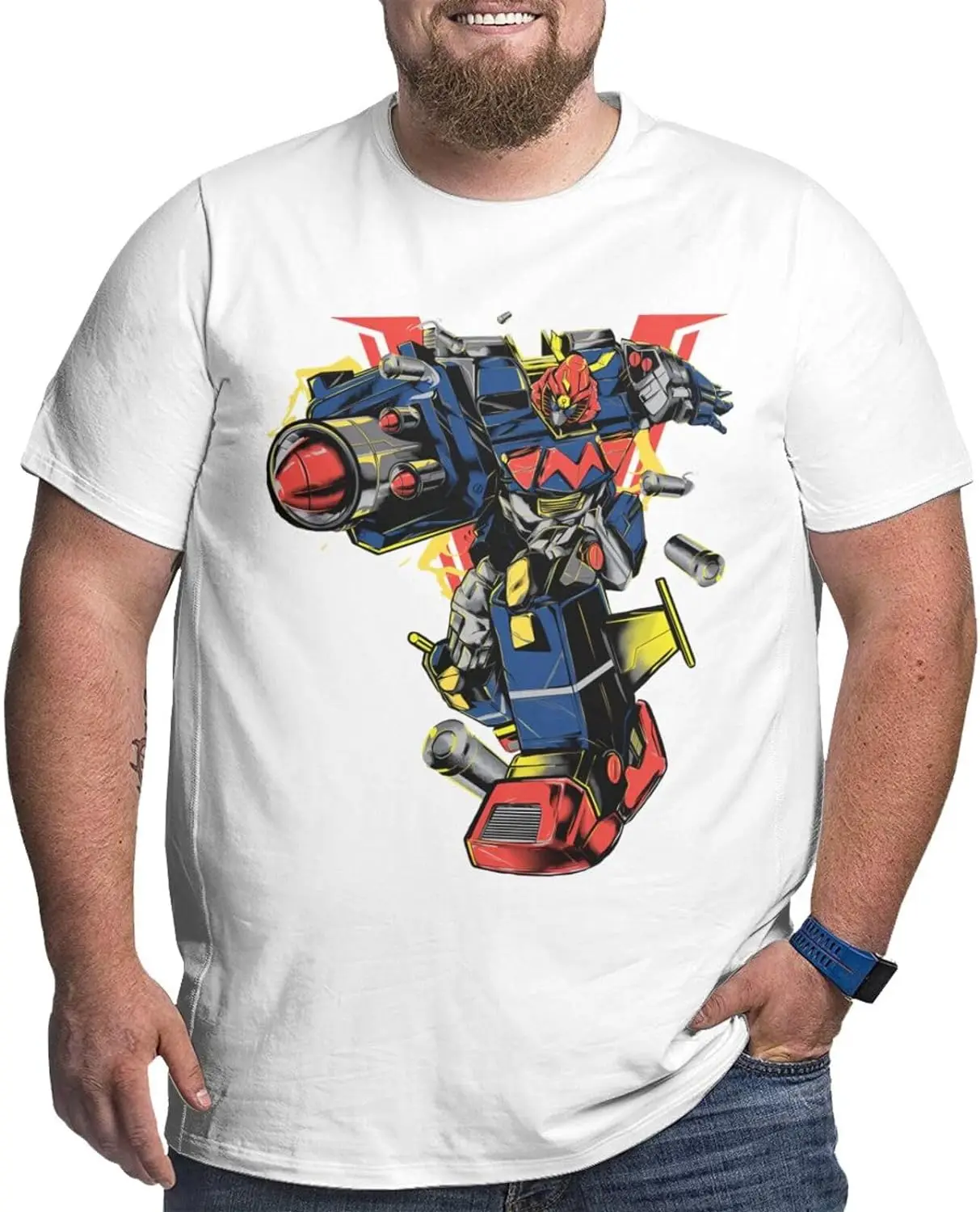 

Anime Big Size Boy's T Shirt Voltes V O-Neck Short-Sleeve Tee Tops Custom Tees Shirts