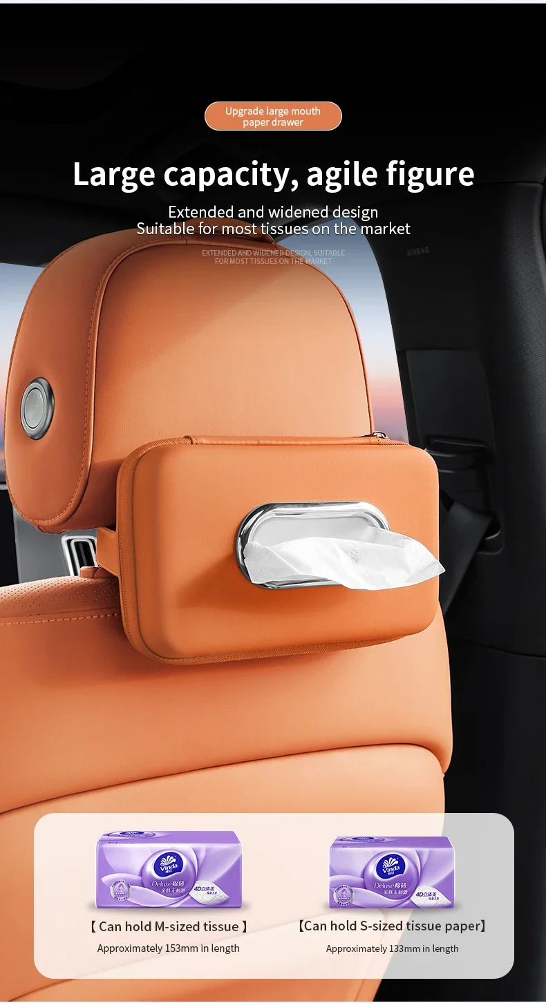 Auto-Montierbare Taschentuchbox Schubladentyp Kreative Multifunktionale Auto-Armlehnenbox Rückenlehnen-Hängebox Sonnenblenden-Halterung Vierfarbige Taschentuchtasche – Detail 6