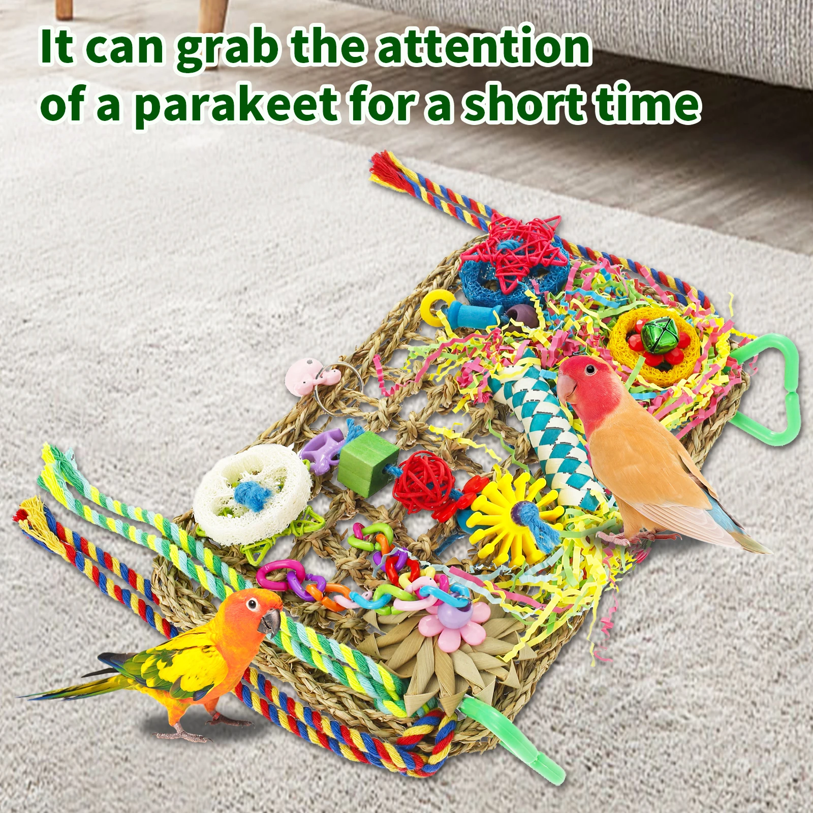 Bird Toys Handmade Bird Foraging Toys Fun Parakeet Toys Portable Parakeet Foraging Toy Parrot Chewing Toy Bird Parrot Toy 1x7.9 6