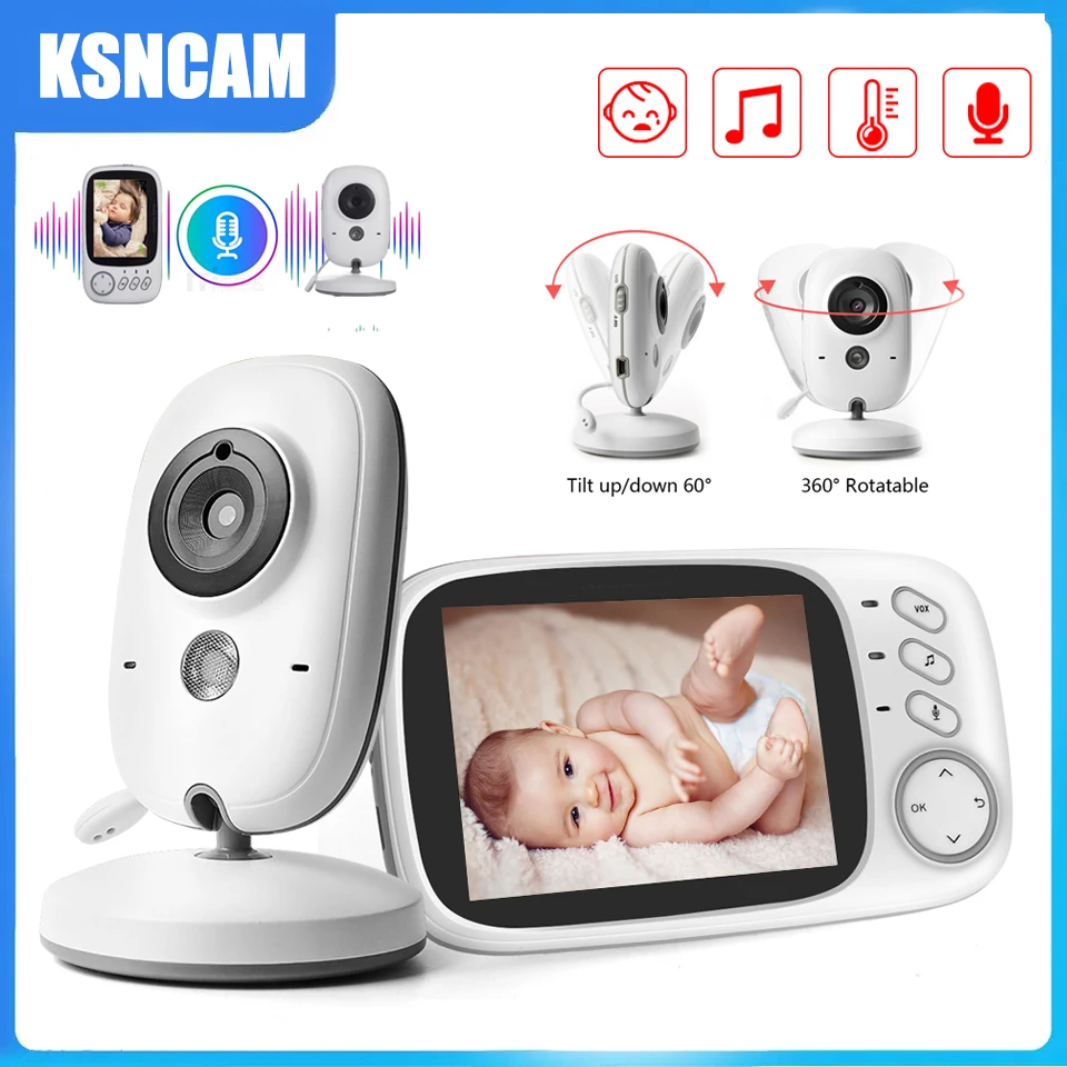 

VB603 Video Baby Monitor 2.4G Wireless With 3.2 Inches LCD 2 Way Audio Talk Night Vision Surveillance Security Camera Babysitter