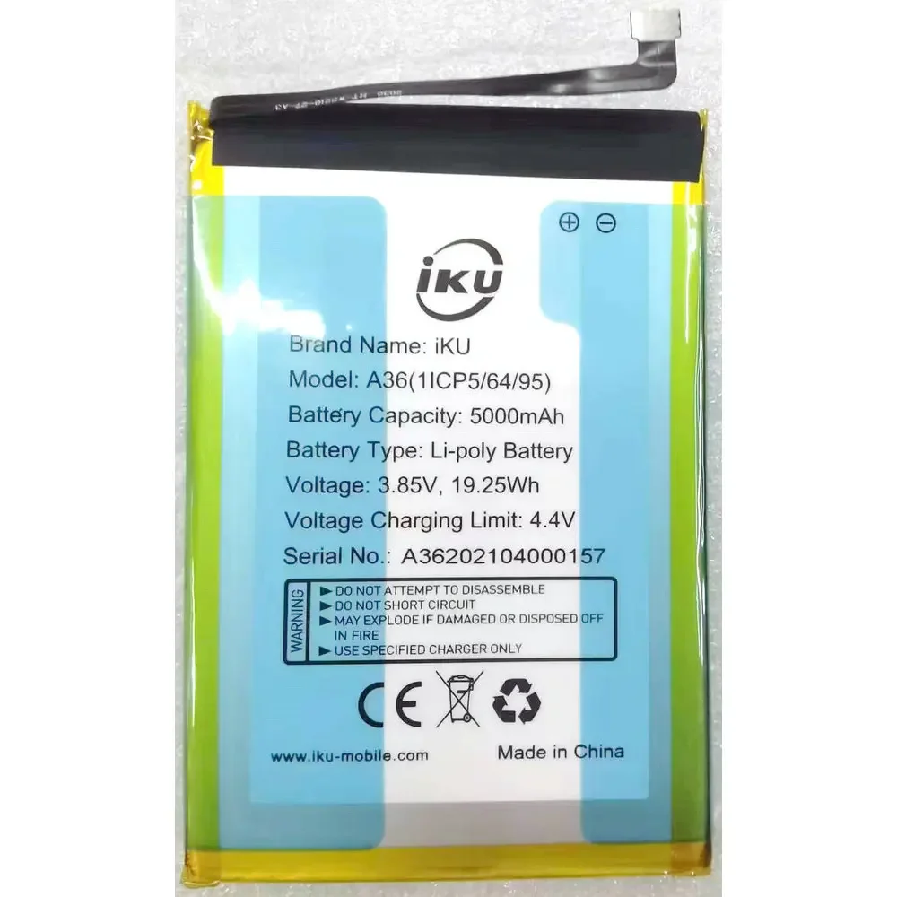 

New Original IKU A36 Replacement Mobile Phone Battery 1ICP5/64/95
