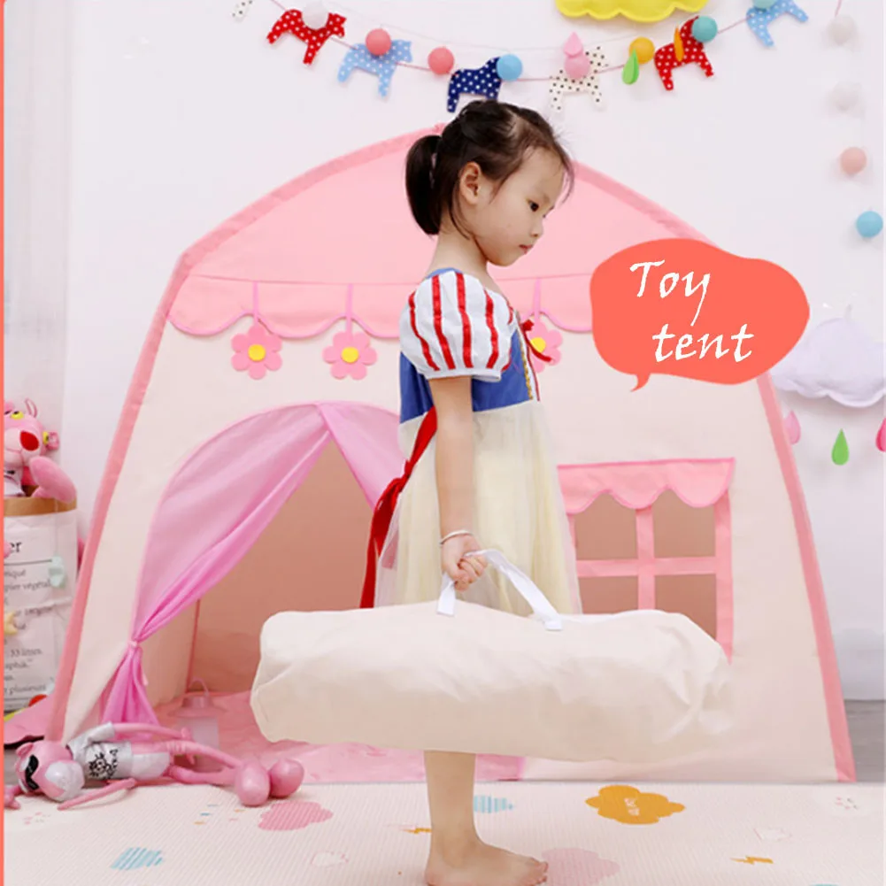 Children's Tent Indoor Outdoor Games Garden Tipi Princess Castle Folding Cubby Toys Tents Enfant Room House Teepee Playhouse 3
