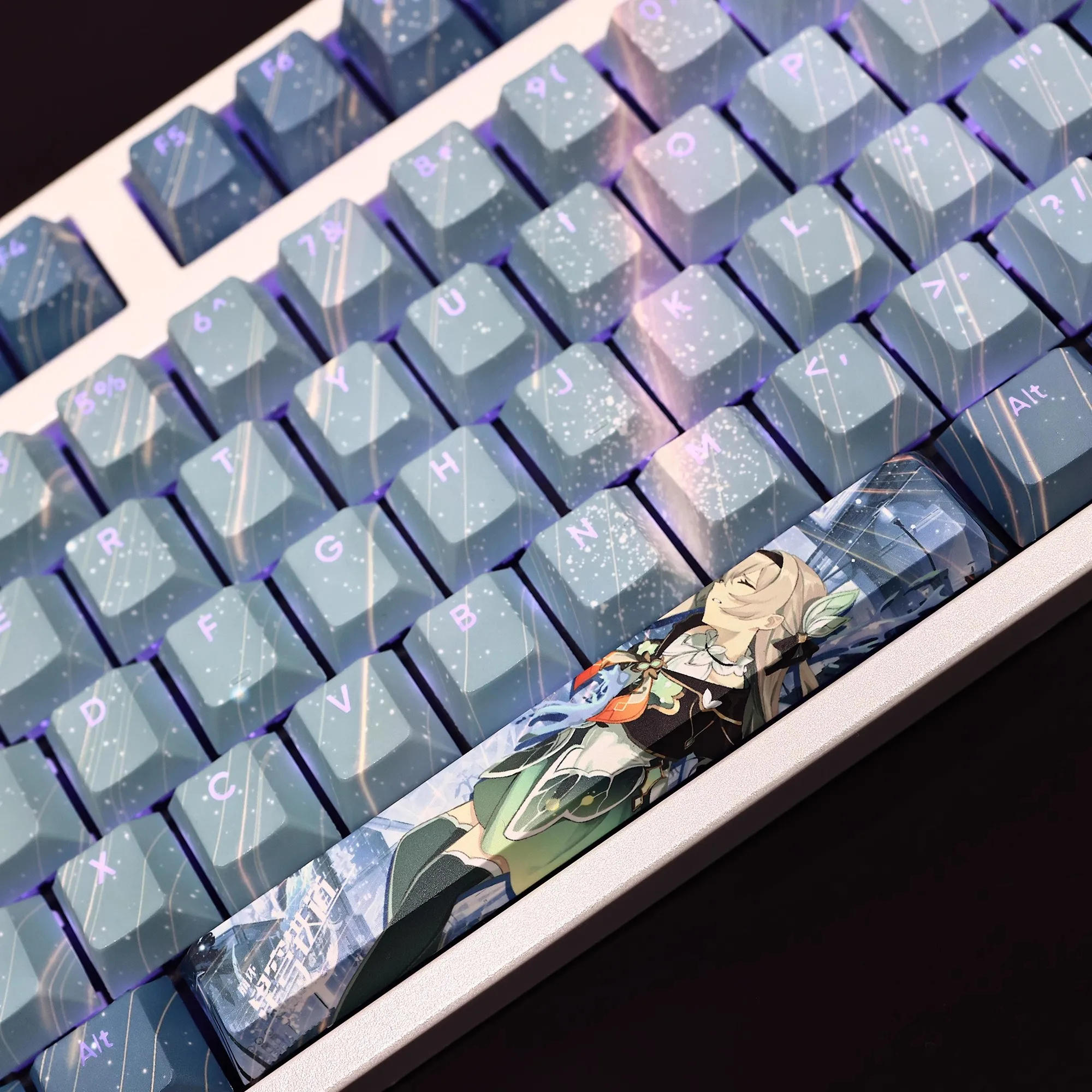 Keycaps dos Desenhos Animados para Teclado Keycaps Anime Keycaps para Ansi 61 87 104 108 Chaves Pbt Dye Subbed Star Rail Firefly Anime 108 Chaves - Imagem 2