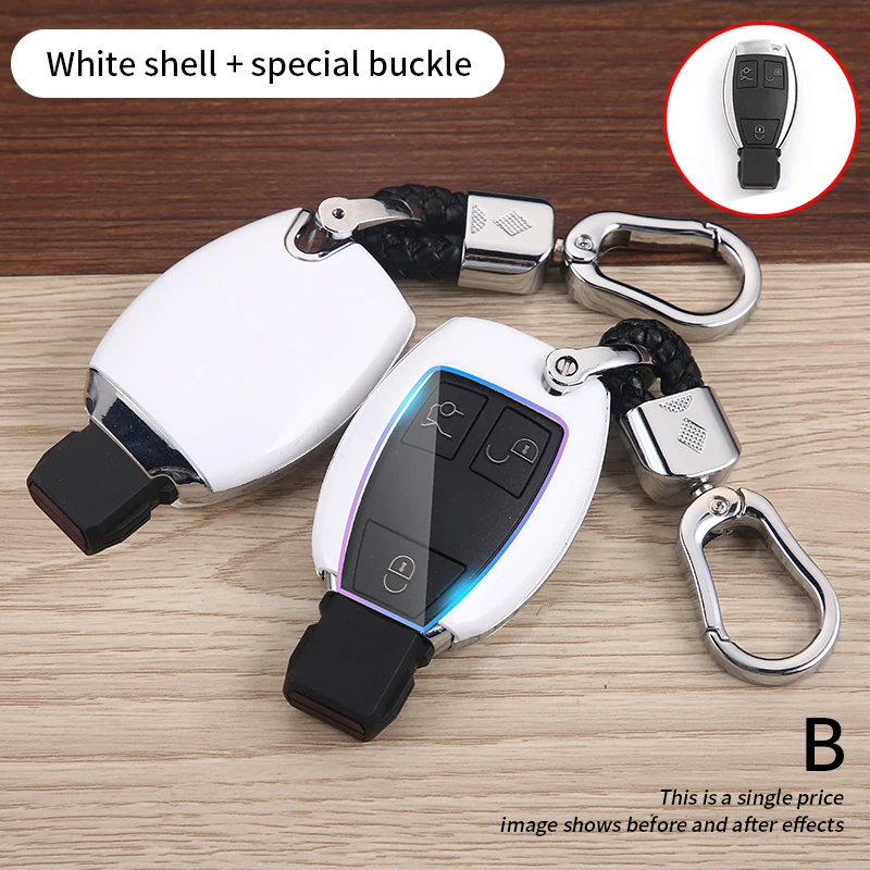 Custodia per chiave auto in ABS in fibra di carbonio per Mercedes Benz w211 w204 A B R classe G GLK GLA GLC GLR W210 W176 W202 W463 accessori - S16cdf4cfc17c4877853b89bdb5616570Z