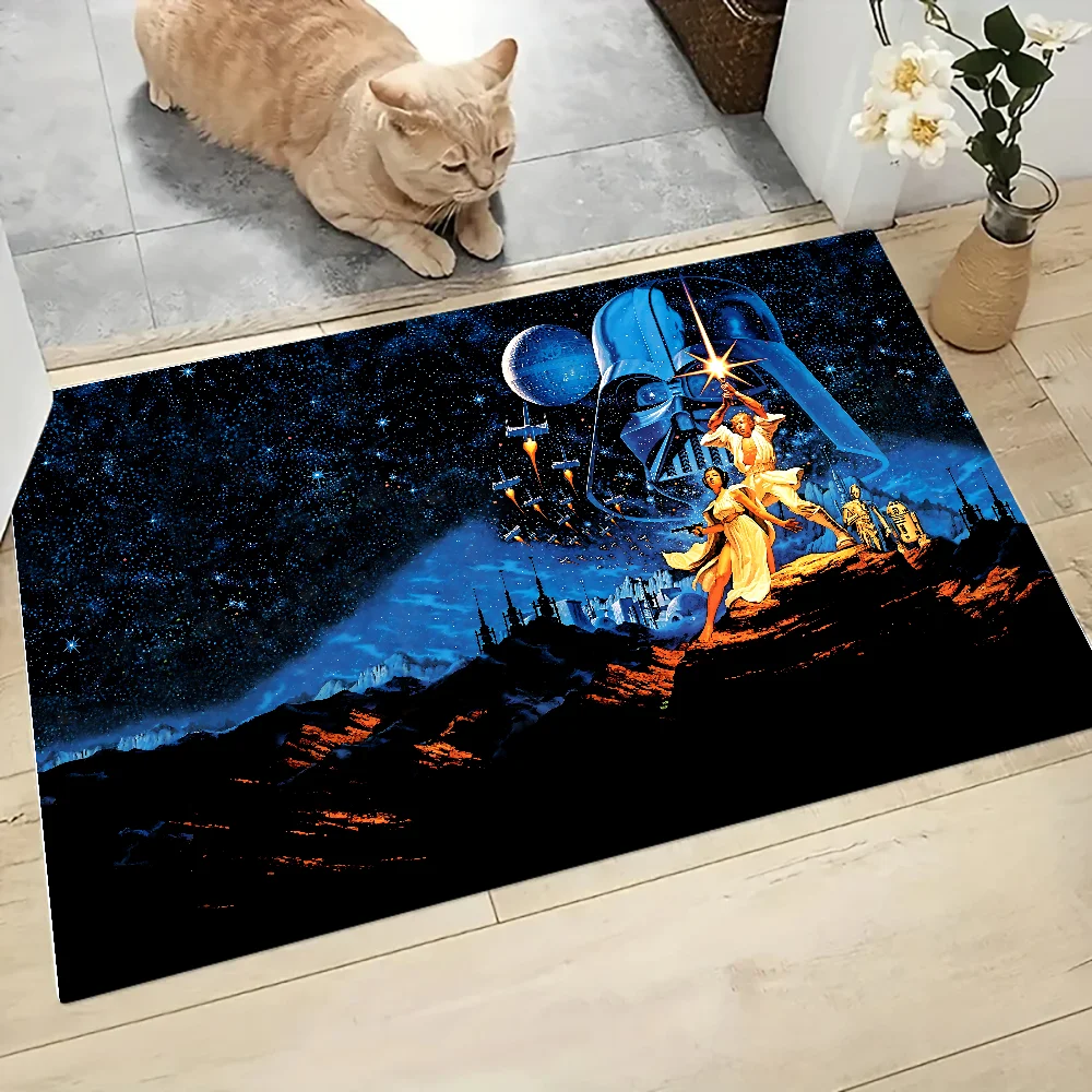 S-Star W-Wars Floor Mat Graphic Printed Flannel Doormats For Bathroom Kitchen Entrance Carpet Home Decor 5