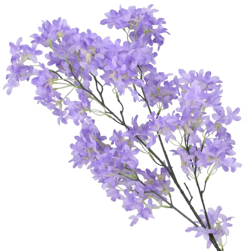 Artificial Lilac Flower 100cm Long Stem Silk Lilac Flower Cherry Blossom for Home Office Hotel Wedding Party Decor