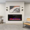 Electric Fireplace, Heater with Adjustable Flame Color and Brightness, Touch Screen, Recessed & Wall Mounted Electric Fireplaces 1