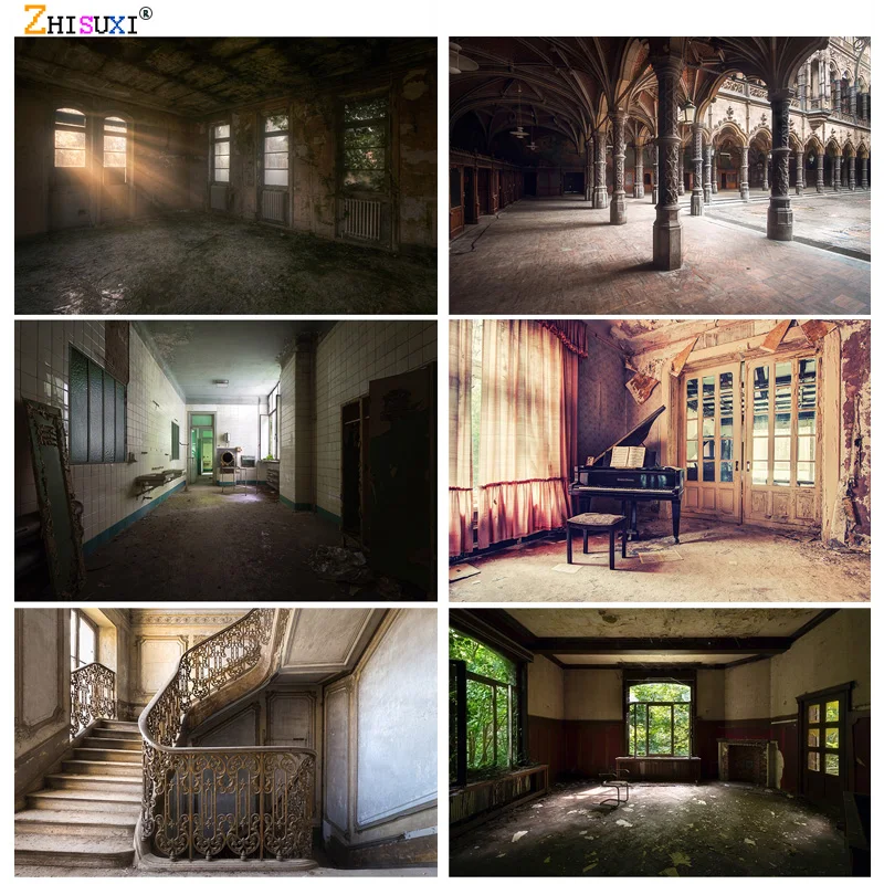 

Vinyl Custom Backgrounds Interior Old House Corridor Stairs Retro Style Portrait Photography Backdrops For Photo Studio2162TF-02