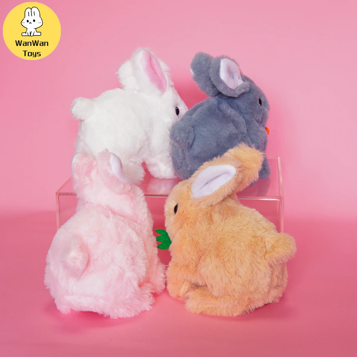 WanWan Toys Electric Plush Toy Rabbit Carrot Rabbit Jumps Screams Cute Children's Toy Birthday Gift Party Decorations