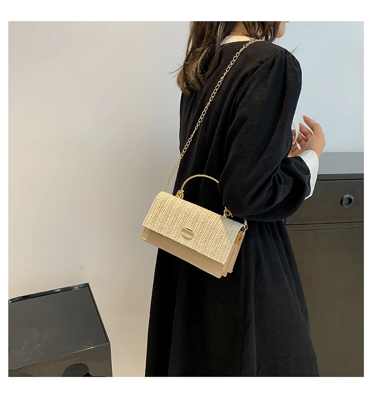 Fashion Pu Hasp Ladies Top-Handle Bags Braid Design 2024 New Brand Shoulder Bags for Women Free Shipping Bolsas Femininas