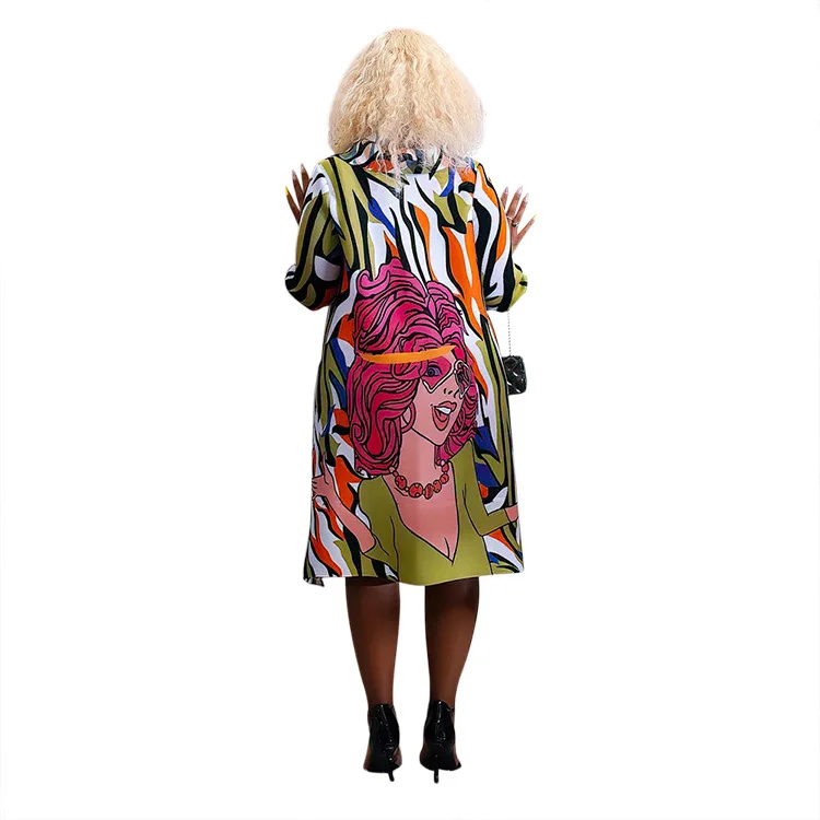 african outfits for ladies 2022 Summer Woman Fashion Printing Batwing Sleeve Casual Striped Sexy Shirt Dress african suit