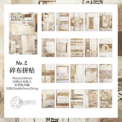 Vintage Distressed Lightweight Paper Set - Aesthetic Grunge Scrapbook Ephemera (40 Pieces) (Patchwork)