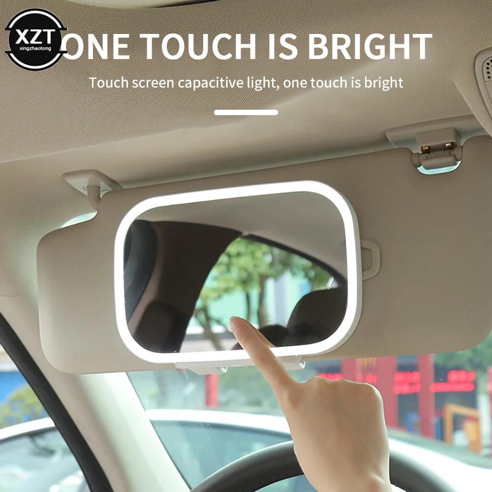 Universal Car Sun Visor Mirror Dimmable LED Car Makeup Mirror LED Light