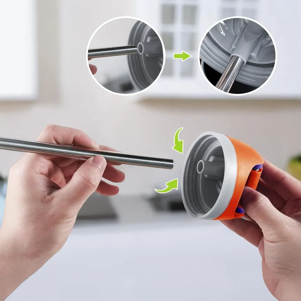 Water Cup Metal Straws 2/4 Pack 40 oz Water Bottle Stainless Steel Replacement Tube 0.4 Inch with Cleaning Brush Reusable Straws