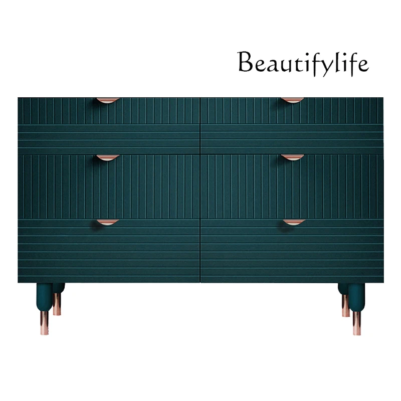 

Nordic Style Simple Modern Drawer Chest of Drawers Solid Wood American Style Wall Storage Chest of Six Drawers