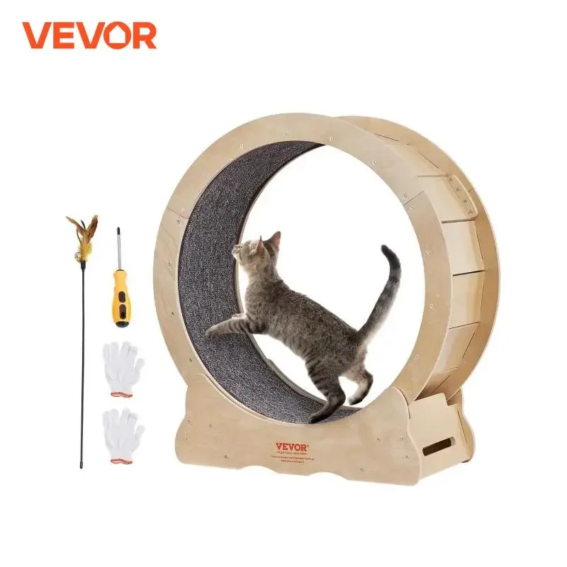 Natural Wood Cat Exercise Wheel for Fitness and Fun