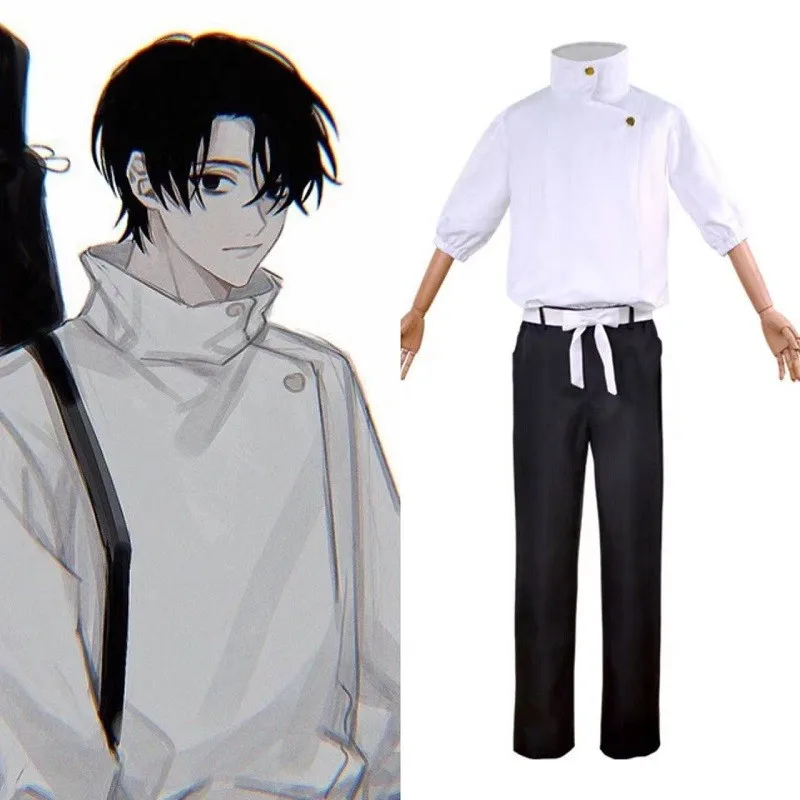 

Костюм для косплея из аниме «юютсу» (Юта), Юта Око-Су, униформа для Хэллоуина, искусственная униформа для взрослых, карнавальный костюм, белый топ, брюки, пояс