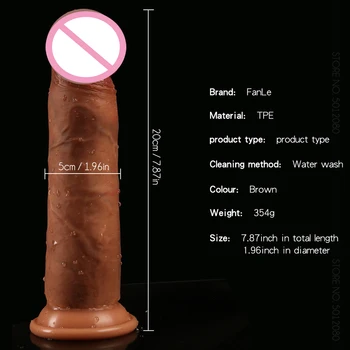 7in Realistic Penis for Women Huge Suction Cup Dildo Female Masturbator Foreskin Move Big Dick Adult Sex Toys Anal Stimulation 6