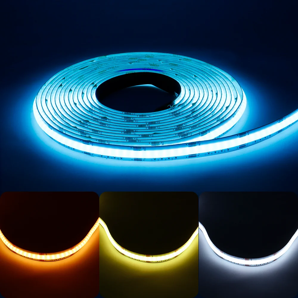 Rgb Cob Led Strip Light Dc24V 672 Leds/M Led Flessibile Ad Alta Densità Full Color Cob Led Light Ra90 Linear Dimmerabile