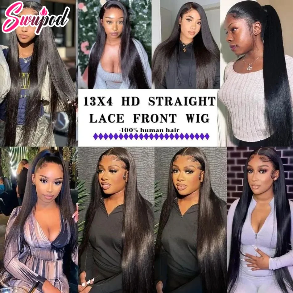 360 Full Lace 13x6 HD Lace Frontal Wig for Women 13x4 Frant Silky Straight Remy Human Hair Dark Black Glueless Pre Plucked 250% human hair wig,lace front wig,human hair wigs,front lace wig