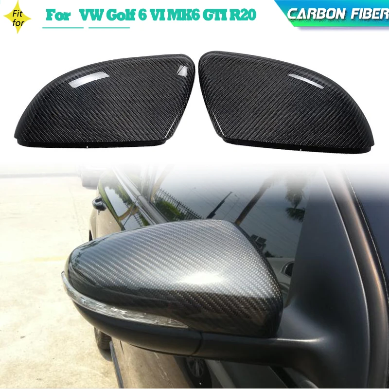 

Carbon Fiber Car Rearview Mirror Caps For VW Golf 6 VI MK6 GTI R20 Standard 2010-2013 Side Mirror Covers Shell Replace / Add On