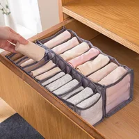 Mesh underwear storage box three piece set, divided drawer folding storage bag 2