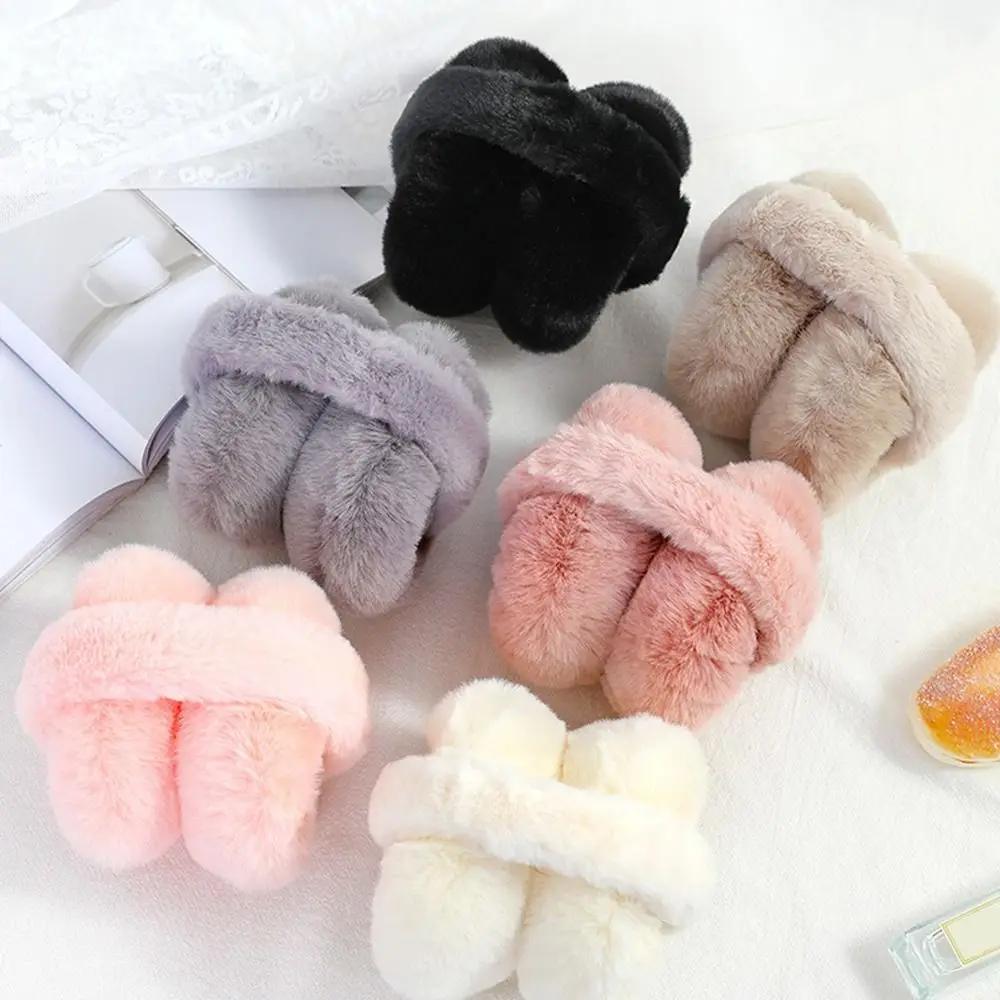 

Outdoor Ear Warmer Women Men Winter Warm Faux Fur Ear-Muffs Soft Plush Earmuffs Foldable Earflaps