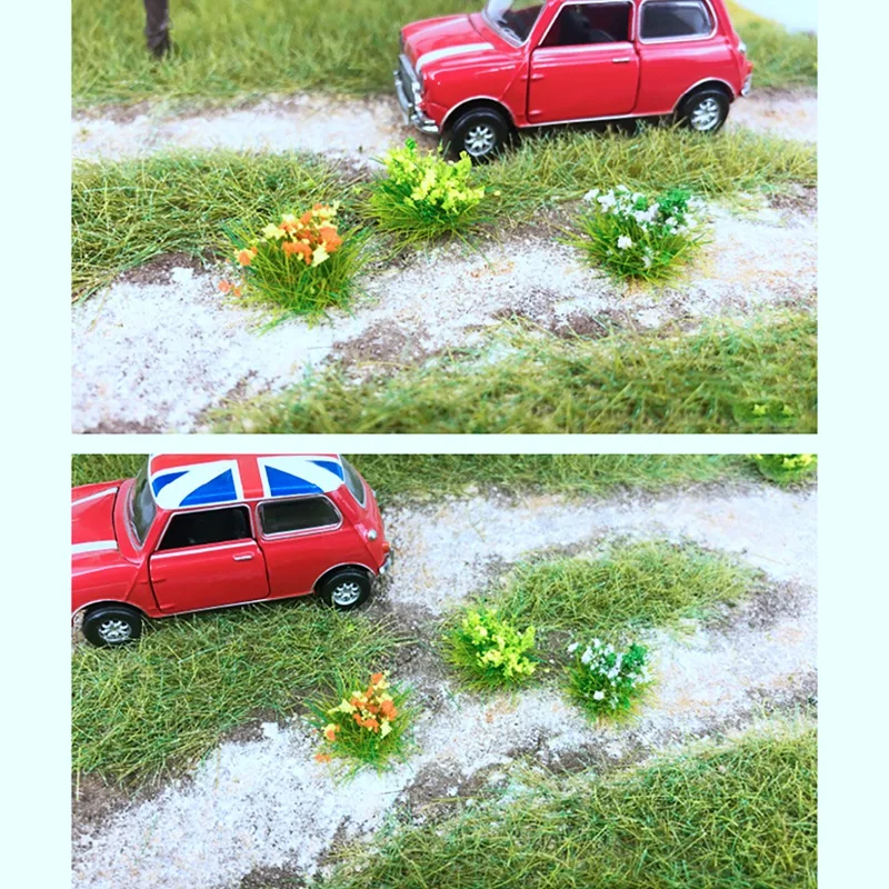 식물 녹색 잎 꽃 클러스터 모델 기차 모델, DIY 재료 재료, 테이블 장면 모래 장난감, 1 박스 28 개