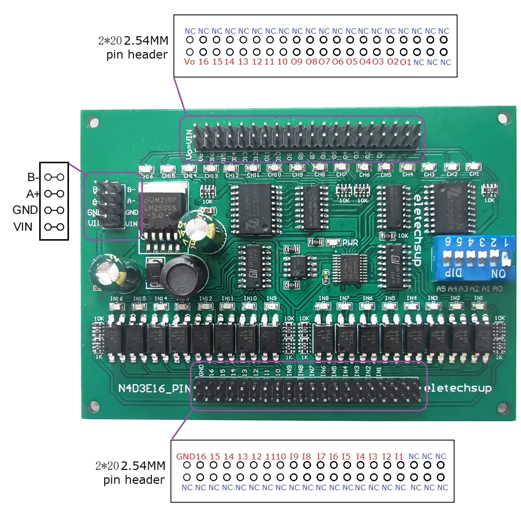 

N4D3E16 16DI-16DO DC 12В 24В RS485 Modbus RTU переключатель значение IO порт пульт дистанционного управления/модуль передачи