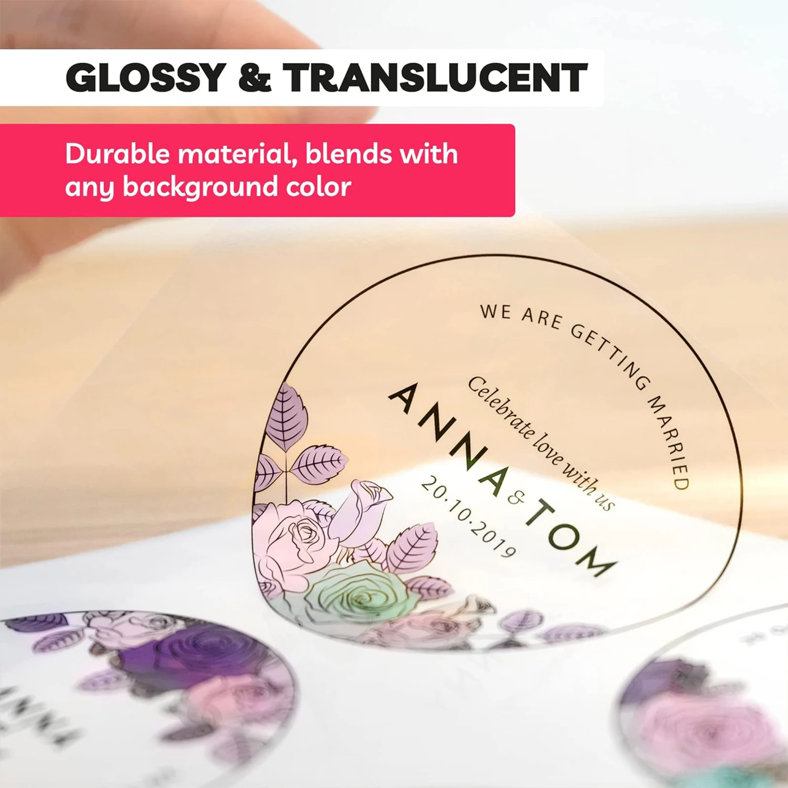 Printable A4 Clear Vinyl Sticker Paper - 10 Sheets for Inkjet Printers Self-Adhesive