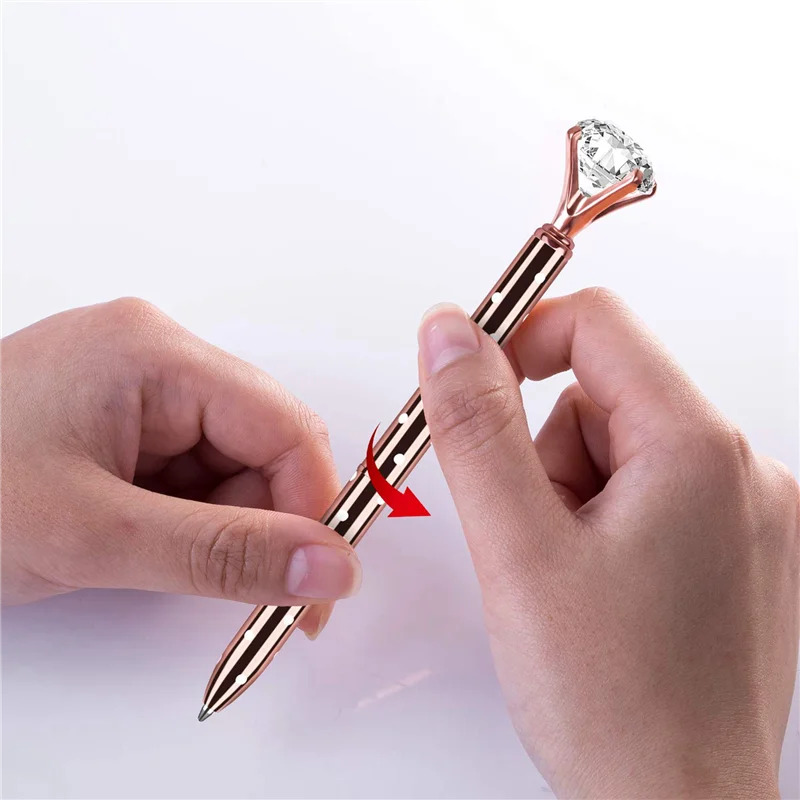 NEW-25개 대형 크리스탈 다이아몬드 볼펜, 볼펜 사무용품, 볼펜 리필 25개, 블랙 벨벳 가방 5개