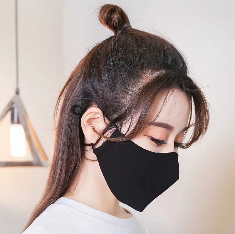 Adults Unisex Face Mask Men and Women Couples Personality Washable Cotton Face Mask Black Large Sunscreen Dust Masks