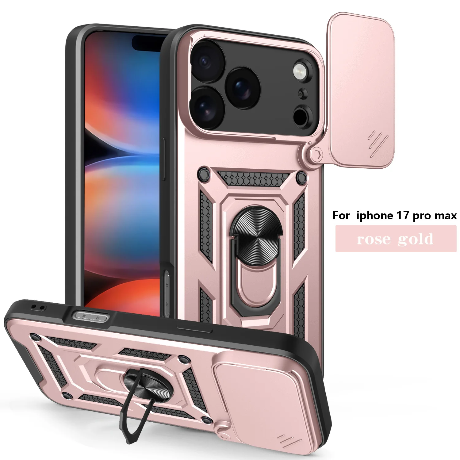 Luxurious Magnetic Holder Phone Case with Shockproof Armor Design