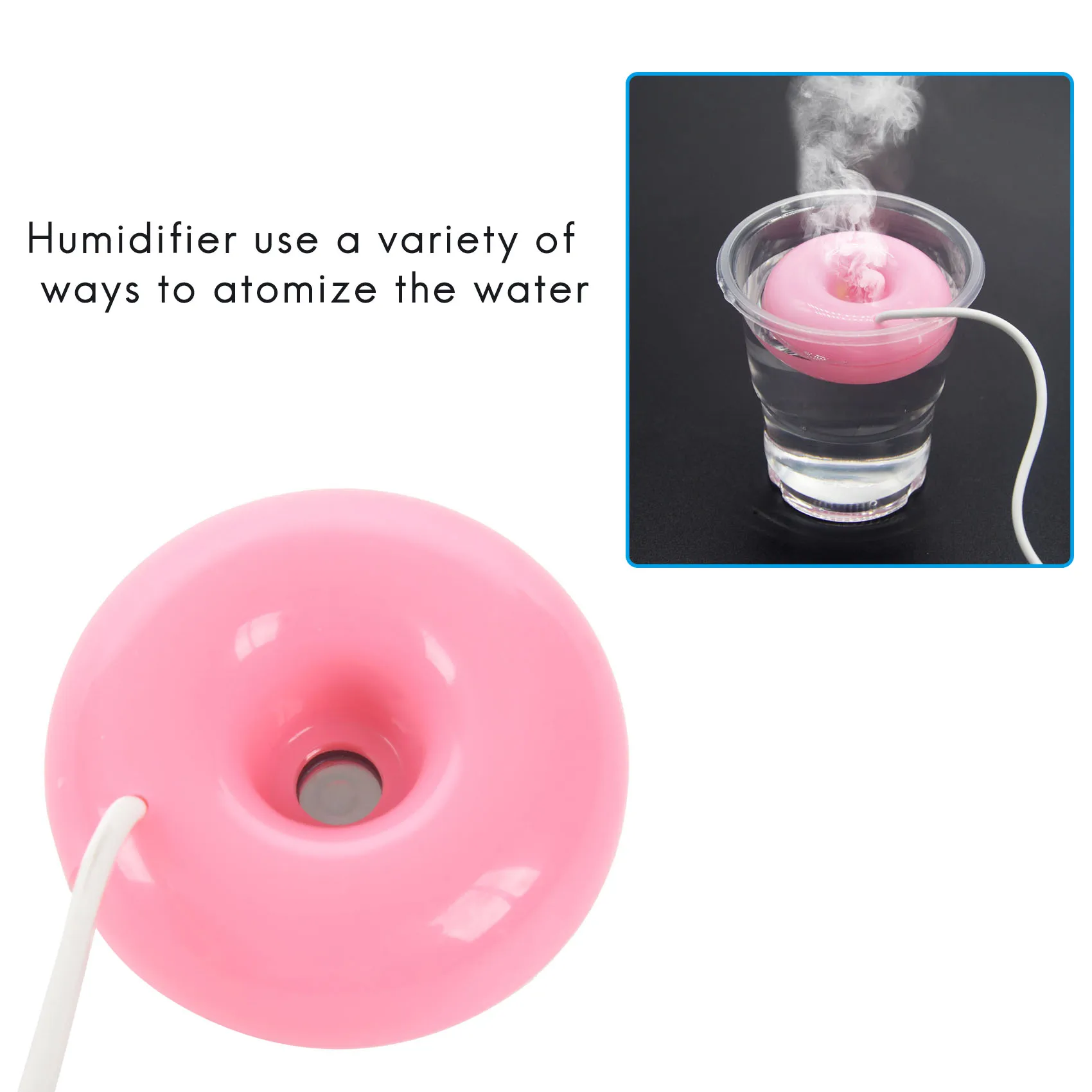 ABJN-Donut Humidifier Usb Office Desktop Mini Humidifier Portable ...