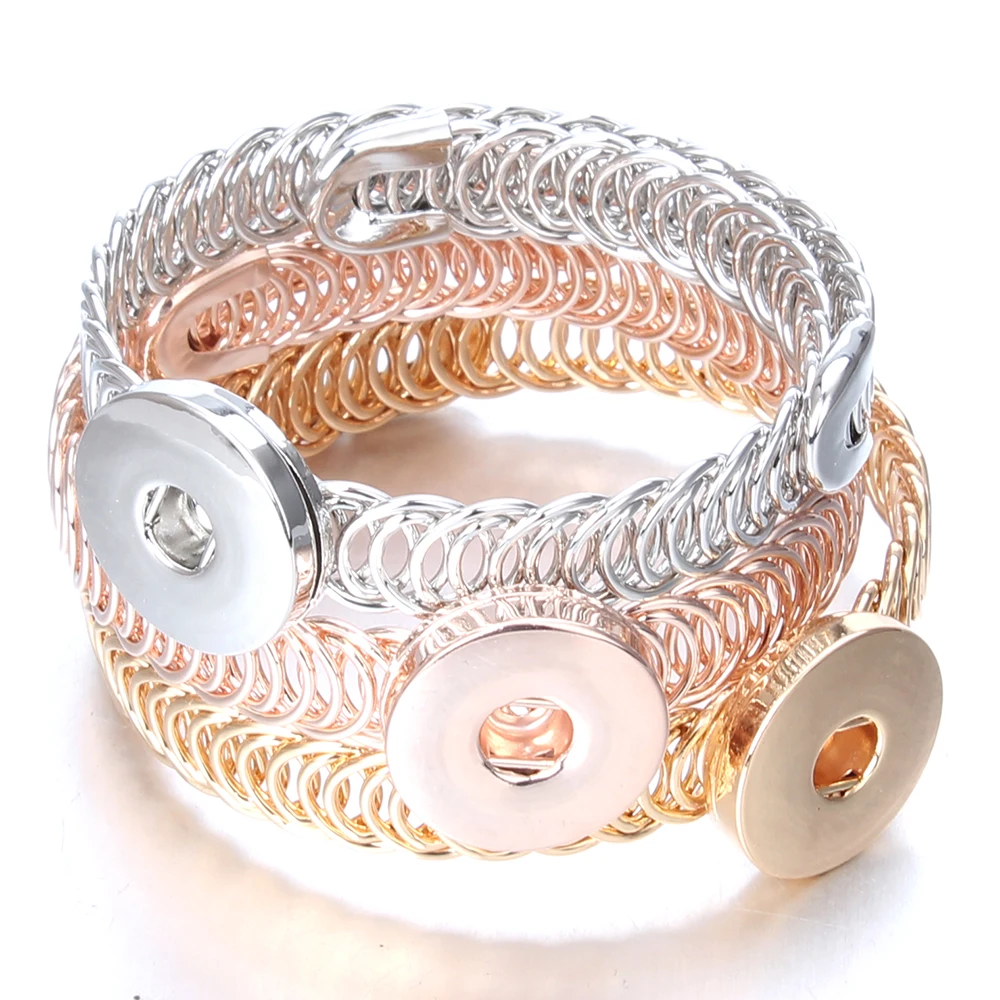 Fashion DIY Snaps Button Bracelets Bangles Fit 18mm or 12mm Snaps Buttons Jewelry Women bracelet jewelry