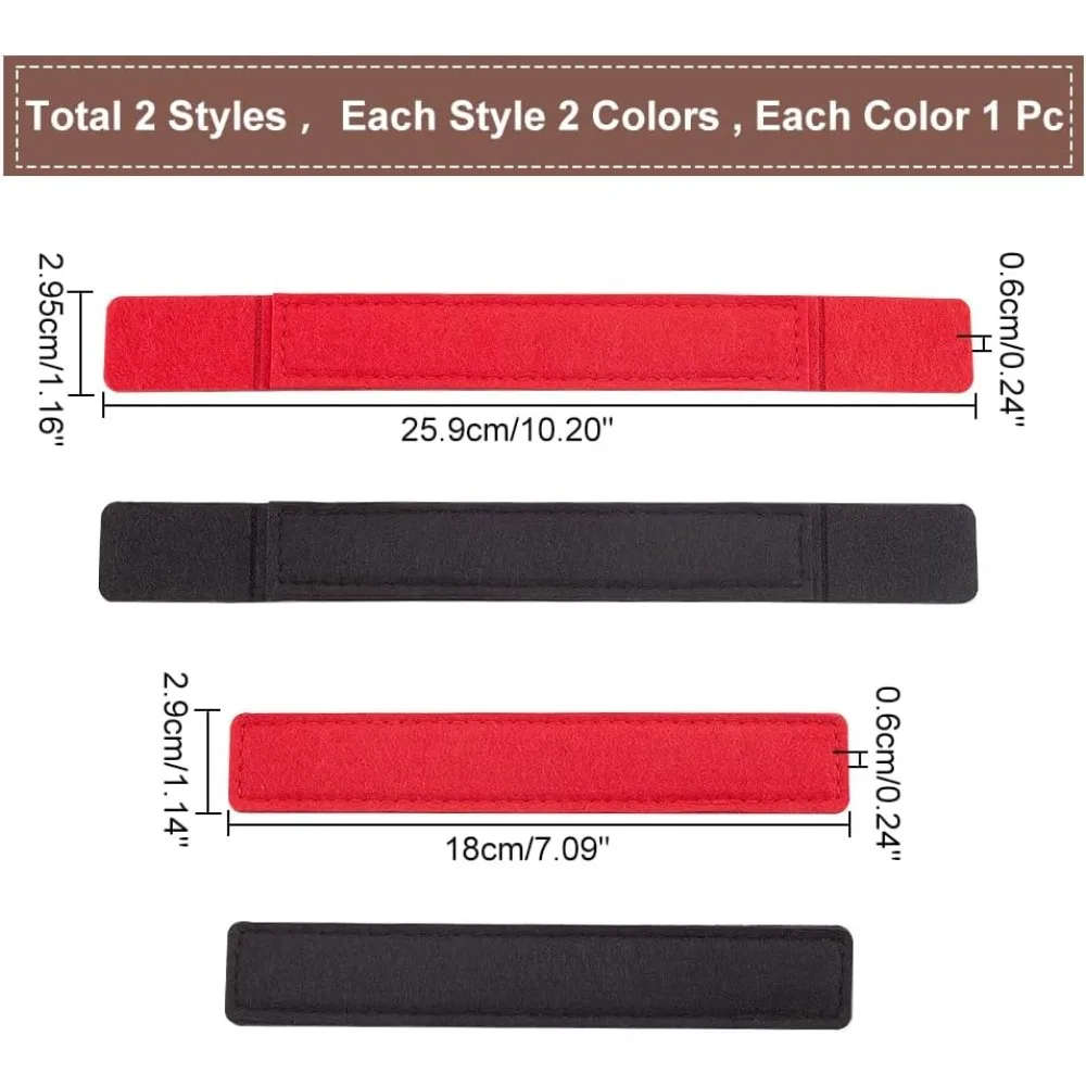 4pcs Base Shaper for WOC Handbag 2 Colors Felt Bag Base Shaper with Wings 10.2/7.1 Inch Rectangle Clutch Bag Bottom