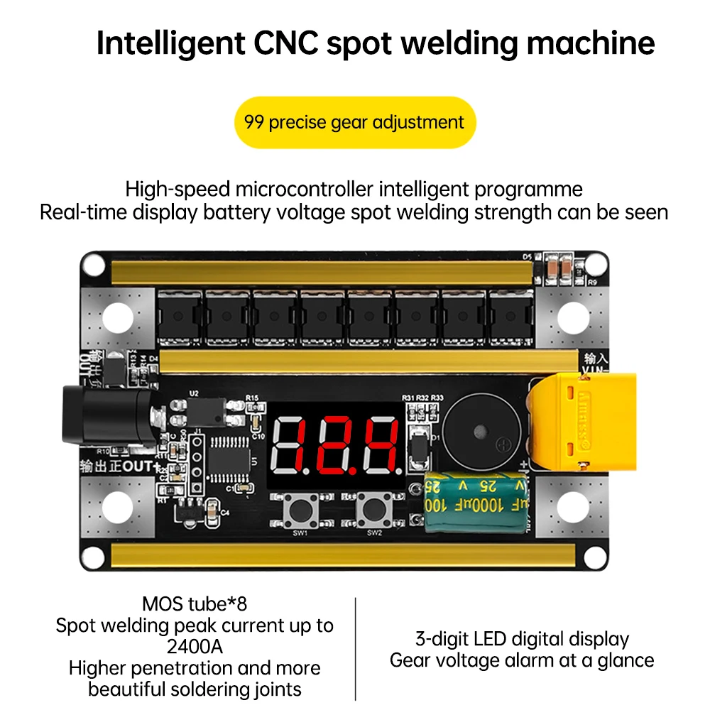 

Intelligent CNC Spot Welder DIY Kit 99 Gears Power Adjustable Mini Spots Welding Machine Control Board for Welding 18650 Battery