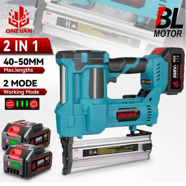 Borstelloze Elektrische Schiethamer F15-F50 K410-K4 Draadloze 2in1 2Gear Nietmachine Framing Nailer Power Tool Voor Makita 18V Batterij pin