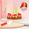 Wooden Birthday Cake Food Toy Children Pretend Play Kitchen Cutting Toys Imitation Game for Kids Houseplay Game Educational Set 3