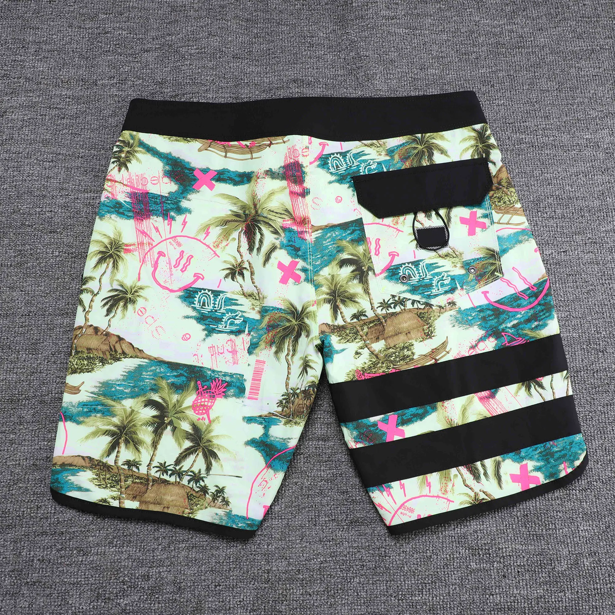 Men's Swim Trunks Beach Shorts Bermuda Spandex Quick dry Surf Boardshorts High Quality 4-way Stretch Waterproof Man Swimwear 2