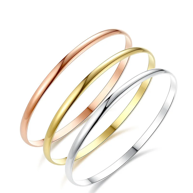 Gold Plated Stainless Steel Simple Bangle Bracelets for Women Girls Jewelry Birthday Gifts bangle bracelet stainless steel bracelet